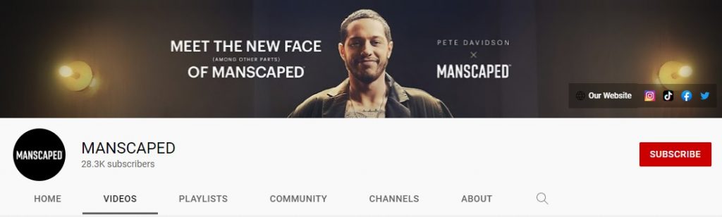 copertina del canale youtube di manscaped